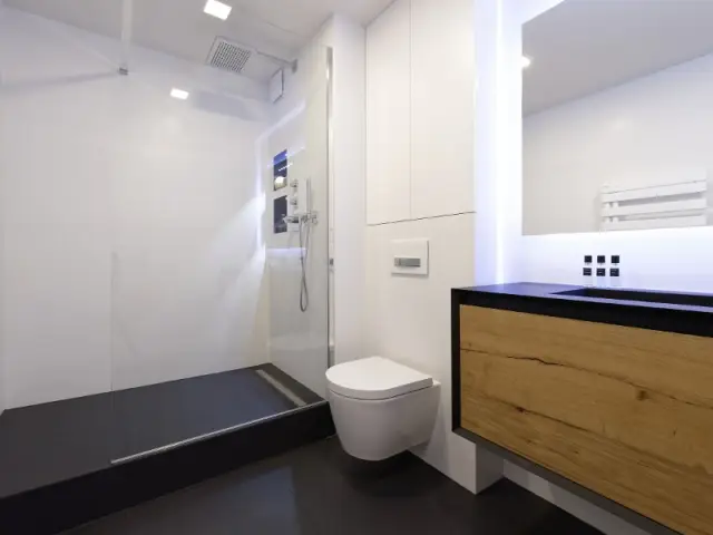 une salle de bains pleine de subitlité