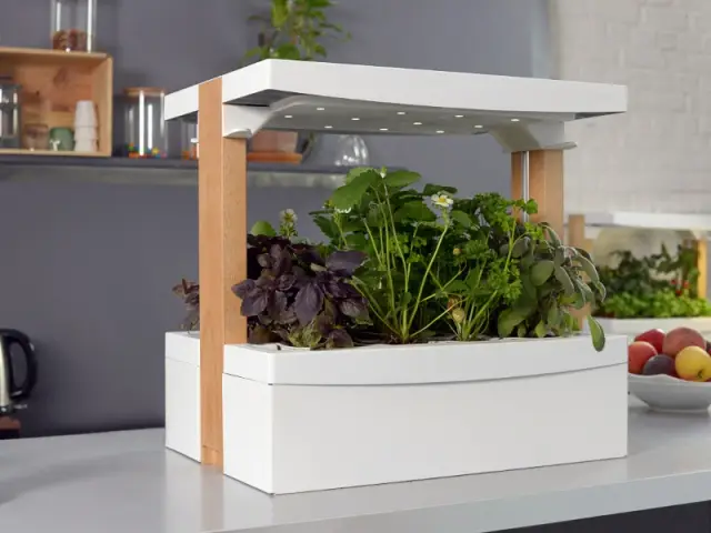 Un module du potager Fresh Square avec éclairage