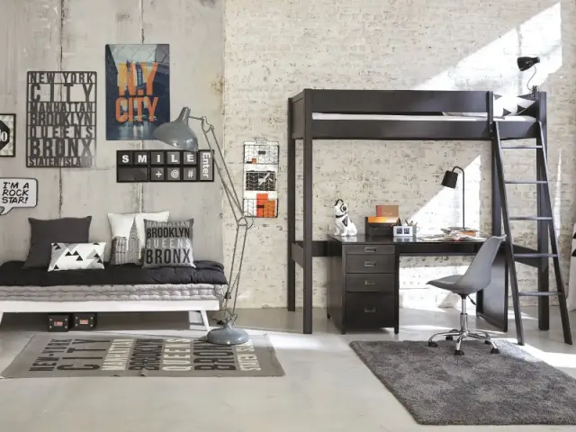 Une chambre total look industriel