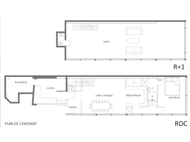 Plans de la maison avant l'intervention de l'architecte