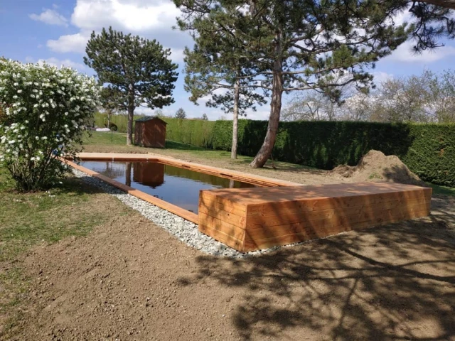 Piscine bois terminée - BioPoolTech 