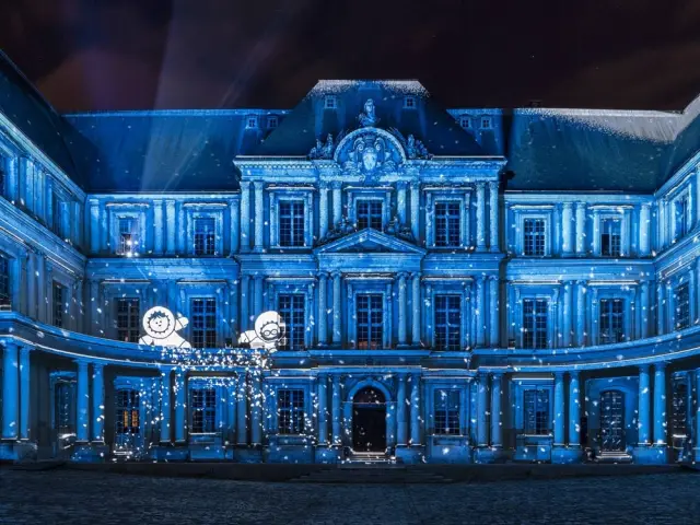 Un spectacle son et lumière sur la façade du château