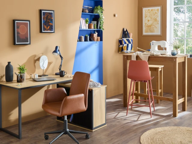 Un bureau d'angle de style industriel 